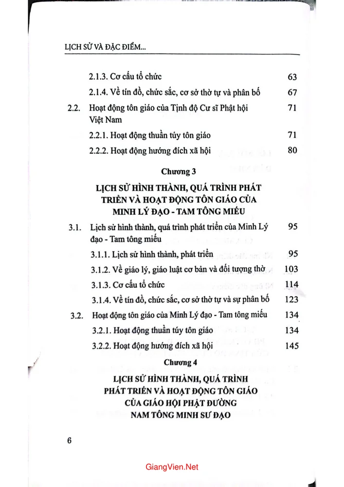 Trang 2 - Ảnh minh họa nội dung sách Lịch sử và đặc điểm của một số tôn giáo ở Nam Bộ (Tịnh độ Cư sỹ Phật hội Việt Nam; Minh Lý đạo - Tam tông miếu; Giáo hội Phật đư