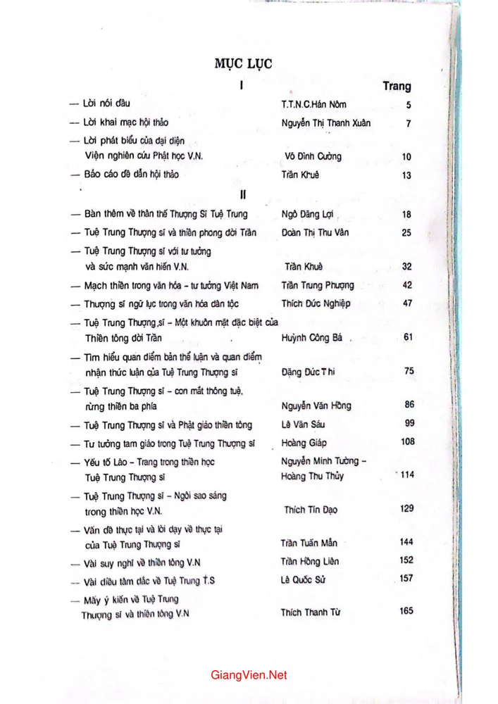 Trang 1 - Ảnh minh họa nội dung sách Tuệ Trung Thượng Sỹ với Thiền Tông Việt Nam