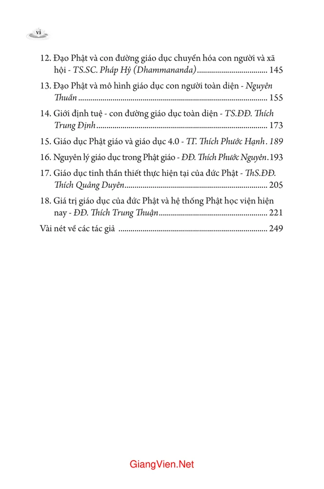 Trang 2 - Ảnh minh họa nội dung sách Giáo dục Phật giáo Bản chất, phương pháp và giá trị
