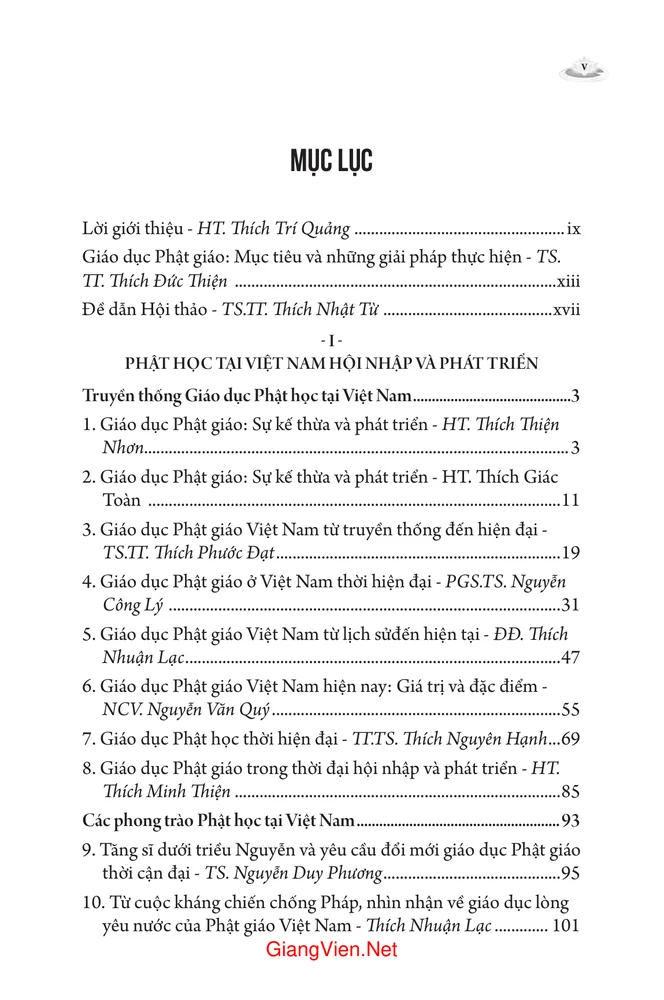 Trang 1 - Ảnh minh họa nội dung sách Phật học Việt Nam thời hiện đại Bản chất, hội nhập và phát triển