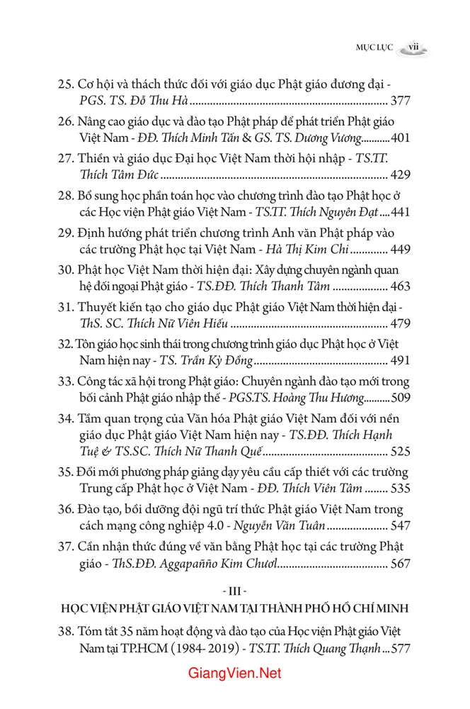 Trang 3 - Ảnh minh họa nội dung sách Phật học Việt Nam thời hiện đại Bản chất, hội nhập và phát triển