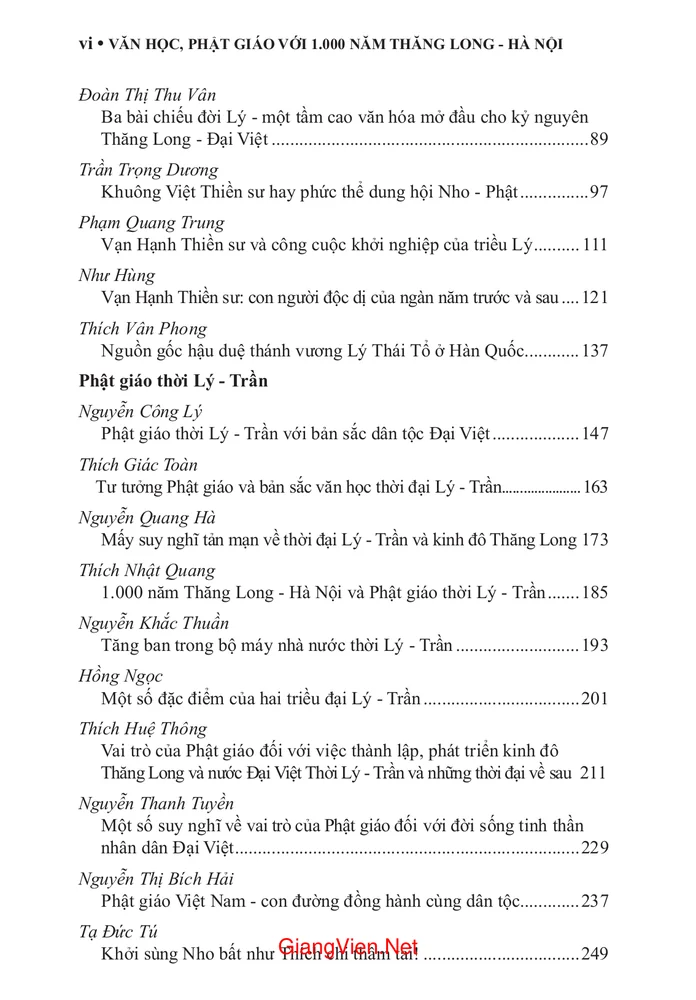 Trang 2 - Ảnh minh họa nội dung sách Văn học, Phật giáo với 1.000 năm Thăng Long - Hà Nội