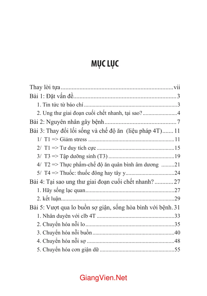 Trang 1 - Ảnh minh họa nội dung sách Phòng chống và Điều trị bệnh theo phương pháp 4T