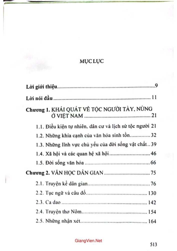 Trang 1 - Ảnh minh họa nội dung sách Văn hóa dân gian Tày Nùng ở Nghệ An