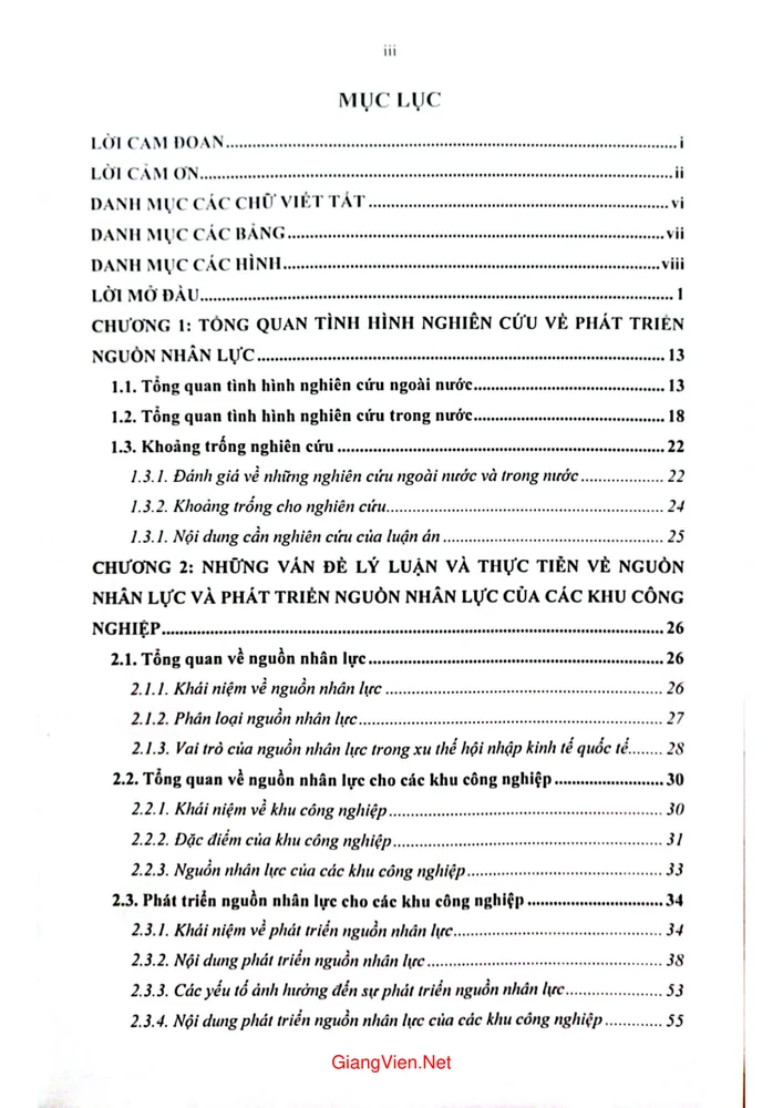 Trang 1 - Ảnh minh họa nội dung sách Luận án tiến sỹ - Phát triển nguồn nhân lực cho các khu công nghiệp trên địa bàn tỉnh Bắc Ninh giai đoạn 2011 2020