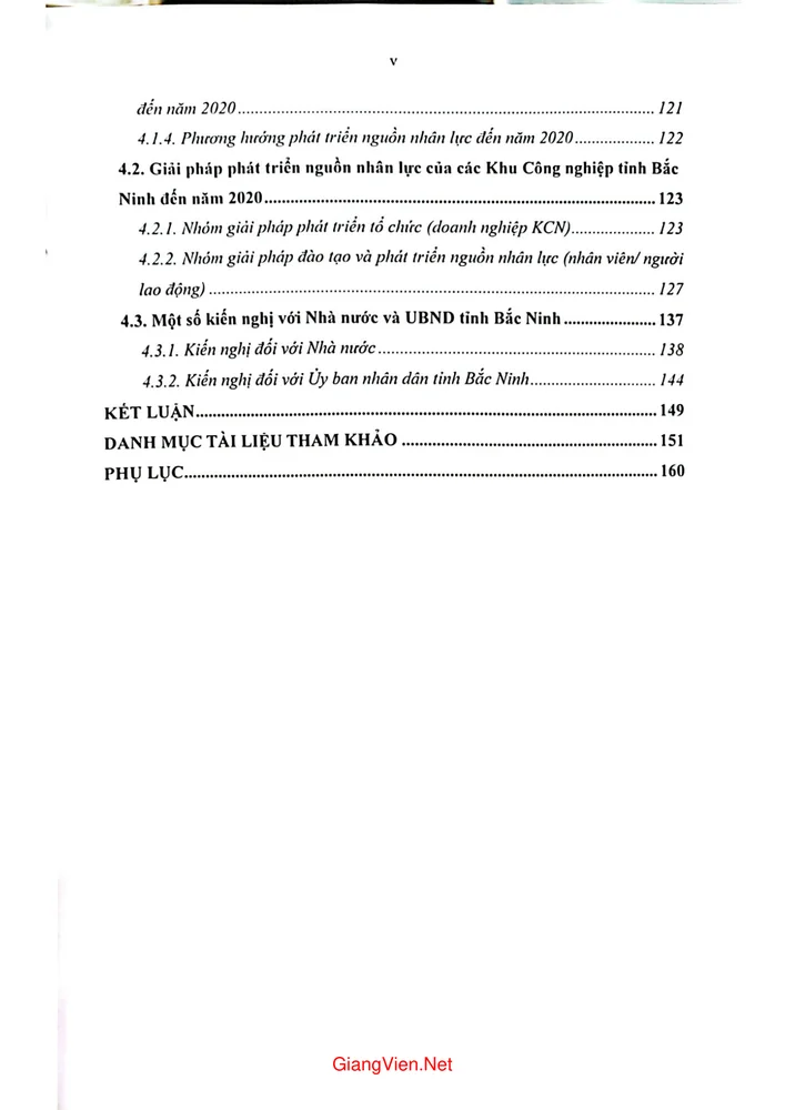 Trang 3 - Ảnh minh họa nội dung sách Luận án tiến sỹ - Phát triển nguồn nhân lực cho các khu công nghiệp trên địa bàn tỉnh Bắc Ninh giai đoạn 2011 2020