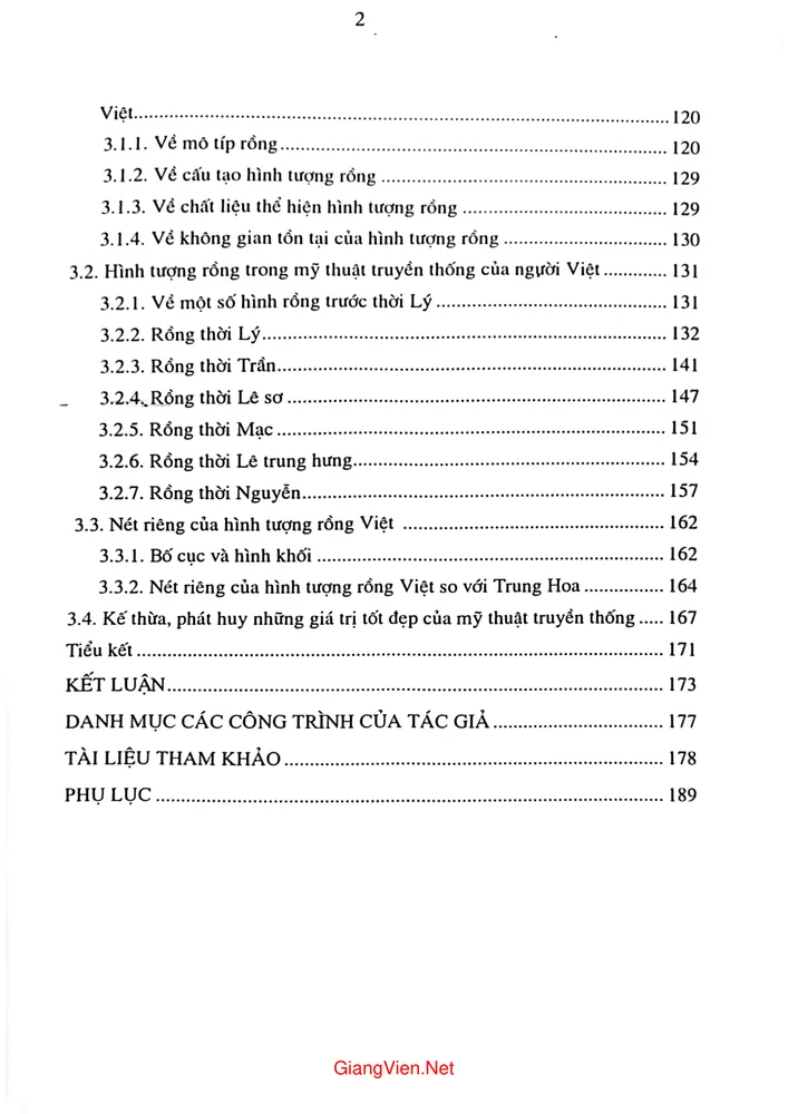 Trang 2 - Ảnh minh họa nội dung sách Luận án Biểu tượng rồng trong mỹ thuật truyền thống của người Việt