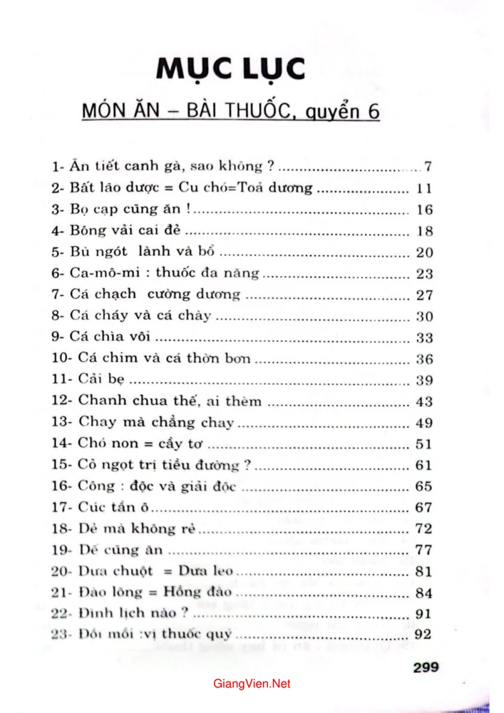 Trang 1 - Ảnh minh họa nội dung sách Món ăn bài thuốc quyển 6