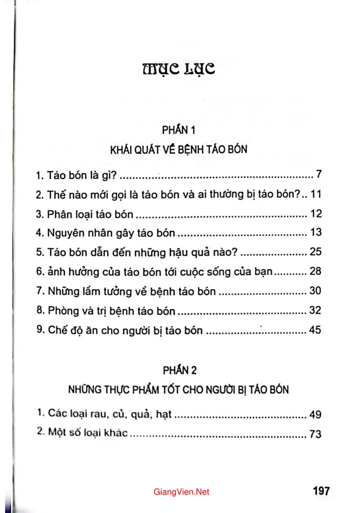 Trang 1 - Ảnh minh họa nội dung sách Món ăn bài thuốc chữa bệnh táo bón