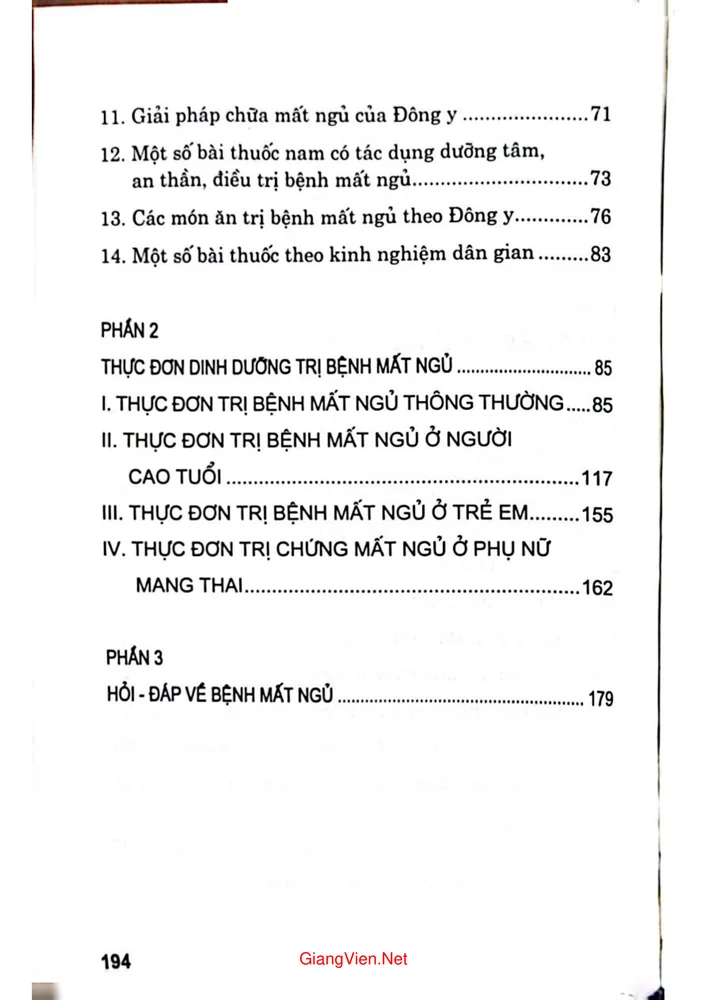 Trang 2 - Ảnh minh họa nội dung sách Món ăn bài thuốc chữa bệnh mất ngủ