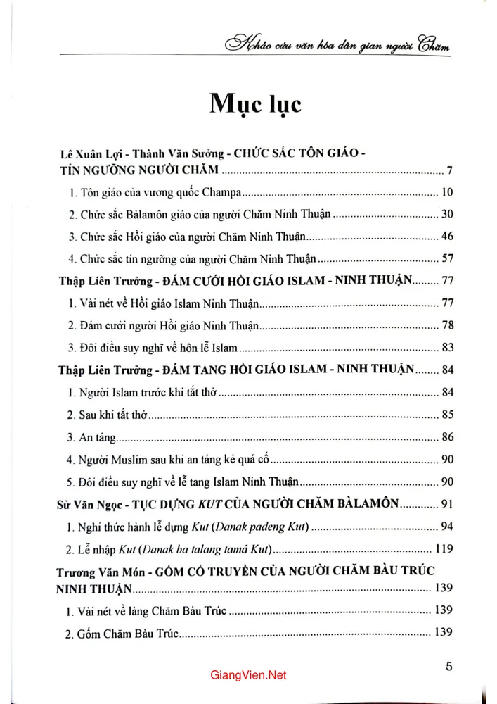 Trang 1 - Ảnh minh họa nội dung sách Khảo cứu văn hóa dân gian tộc người Chăm tập 2