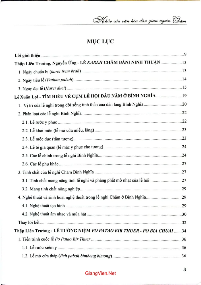 Trang 1 - Ảnh minh họa nội dung sách Khảo cứu văn hóa dân gian tộc người Chăm tập 1