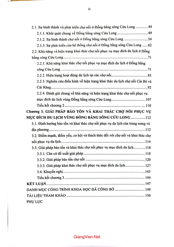 Trang 2 - Ảnh minh họa nội dung sách Chợ nổi và khai thác chợ nổi phục vụ mục đích du lịch ở đồng bằng Sông Cửu Long - Luận án tiến sĩ Địa lý học 2019