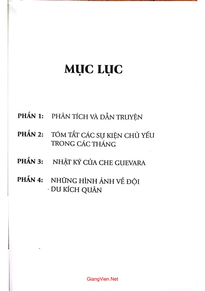 Trang 1 - Ảnh minh họa nội dung sách Ghe Guevara những ngày tháng cuối cùng