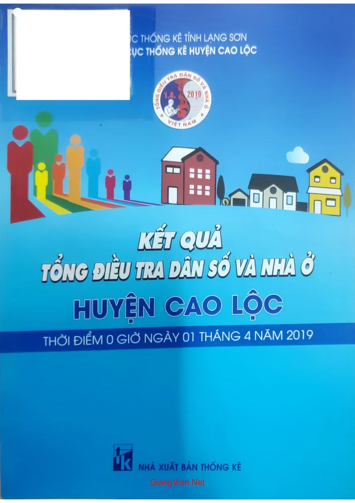 Trang 1 - Ảnh minh họa nội dung sách Kết quả tổng điều tra dân số và nhà ở huyện Cao Lộc