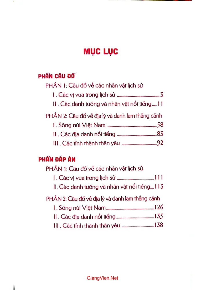 Trang 1 - Ảnh minh họa nội dung sách Câu đố về lịch sử và địa danh đất nước - 2025