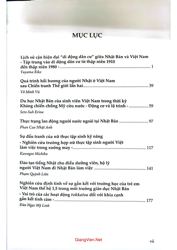 Trang 1 - Ảnh minh họa nội dung sách Di động dân cư giữa Việt Nam và Nhật Bản