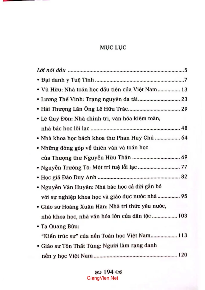 Trang 1 - Ảnh minh họa nội dung sách Những nhà bác học nổi tiếng trong lịch sử Việt Nam - 2025