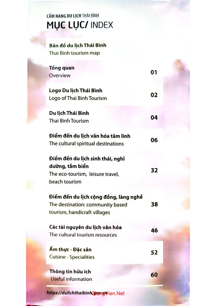 Trang 1 - Ảnh minh họa nội dung sách Cẩm nang du lịch Thái Bình