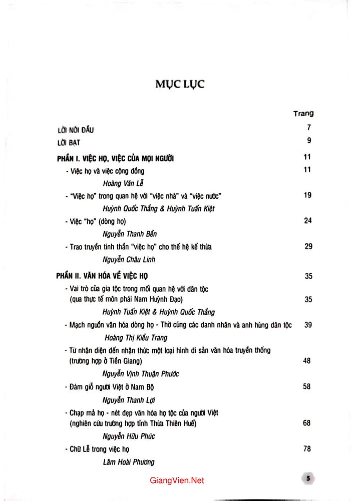 Trang 1 - Ảnh minh họa nội dung sách Nghiên cứu lịch sử dòng họ - Việc họ, các chiều hướng và thực tiễn