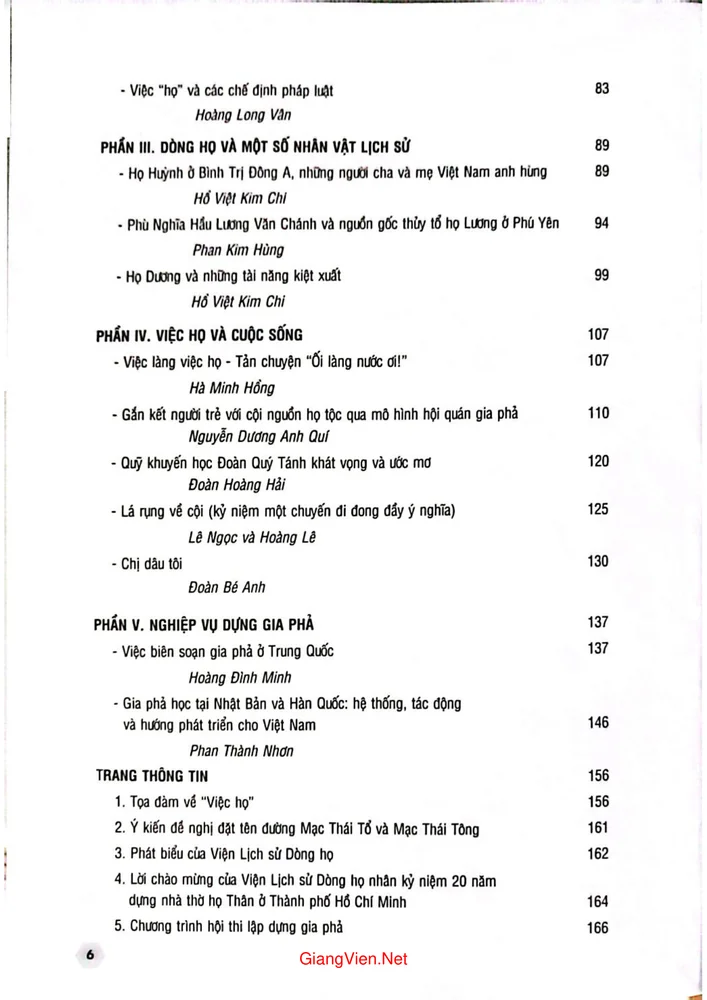 Trang 2 - Ảnh minh họa nội dung sách Nghiên cứu lịch sử dòng họ - Việc họ, các chiều hướng và thực tiễn