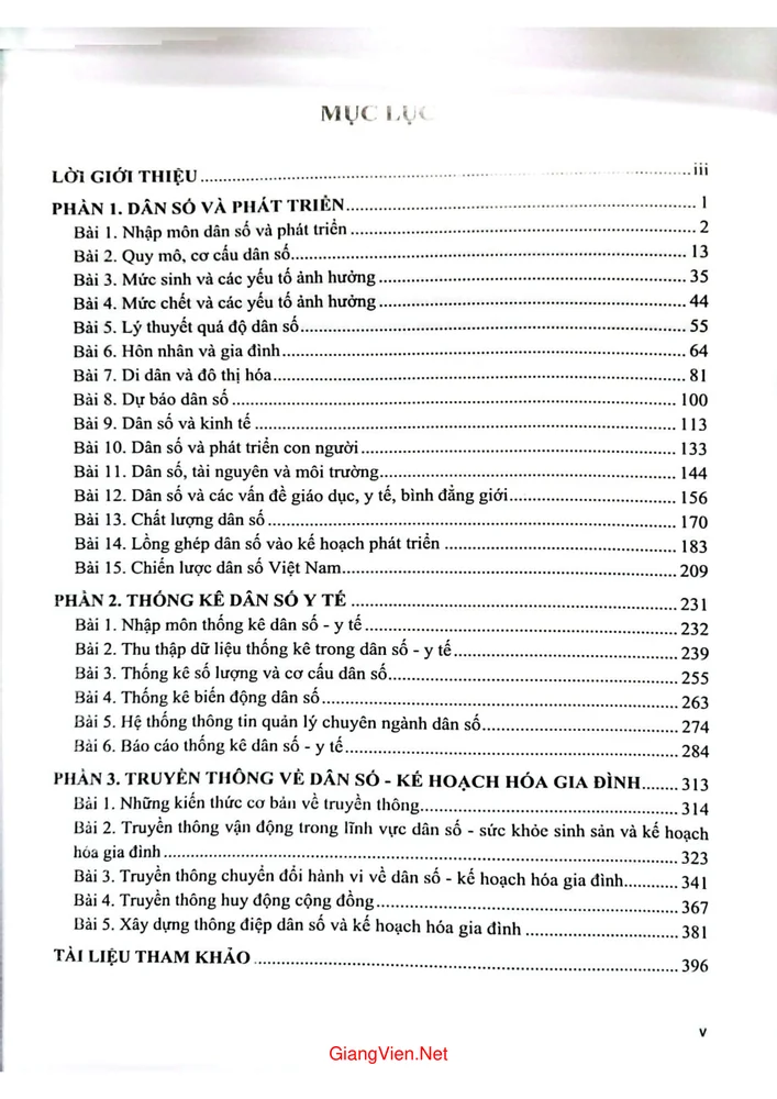 Trang 1 - Ảnh minh họa nội dung sách Dân số học
