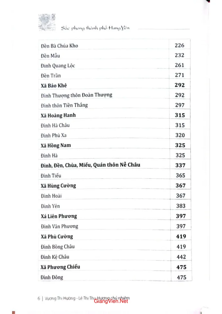 Trang 2 - Ảnh minh họa nội dung sách Sắc phong thành phố Hưng Yên