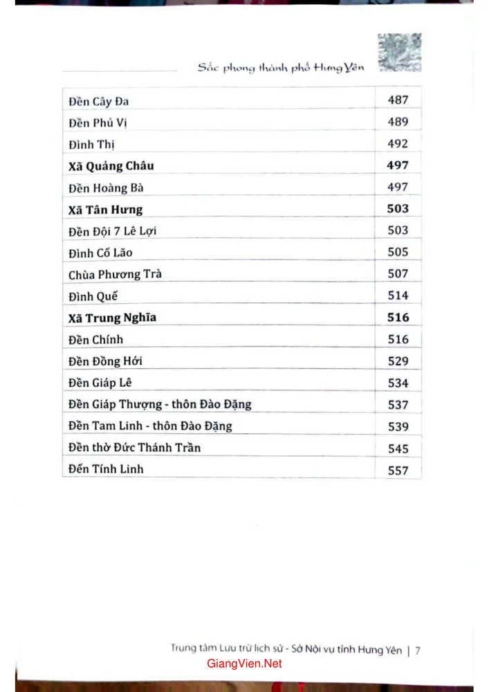 Trang 3 - Ảnh minh họa nội dung sách Sắc phong thành phố Hưng Yên