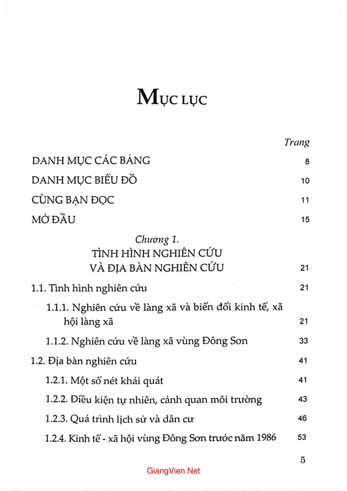 Trang 1 - Ảnh minh họa nội dung sách Biến đổi kinh tế xã hội làng xã thời kỳ Công nghiệp hóa, hiện đại hóa. Nghiên cứu trường hợp vùng Đông Sơn, tỉnh Thanh Hóa