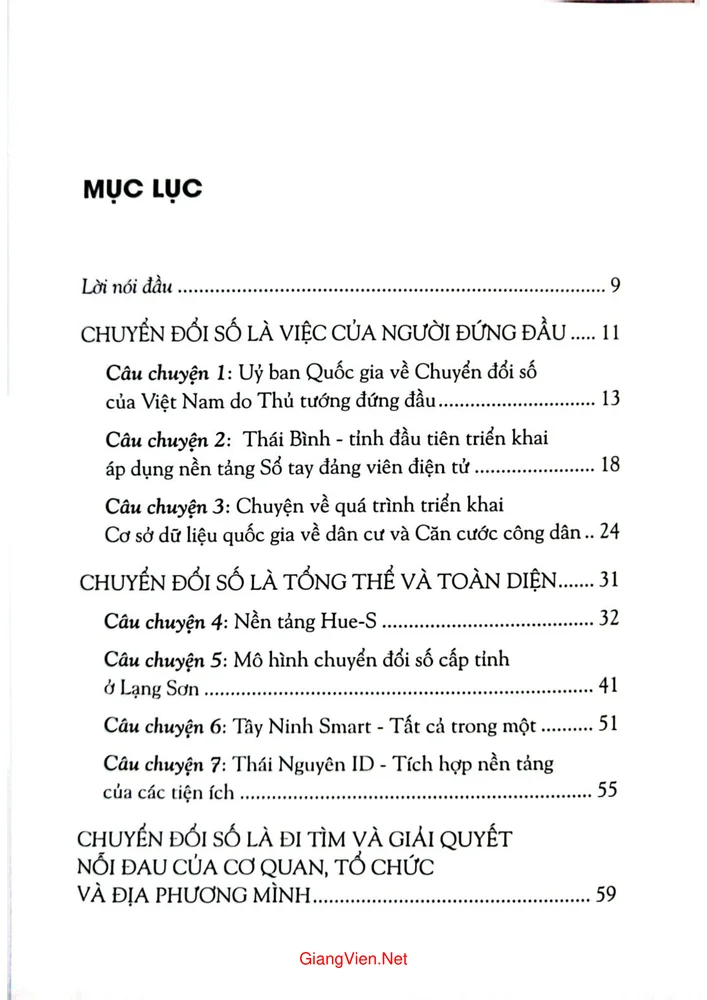 Trang 1 - Ảnh minh họa nội dung sách Câu chuyện chuyển đổi số 2021
