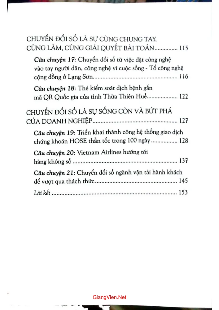 Trang 3 - Ảnh minh họa nội dung sách Câu chuyện chuyển đổi số 2021