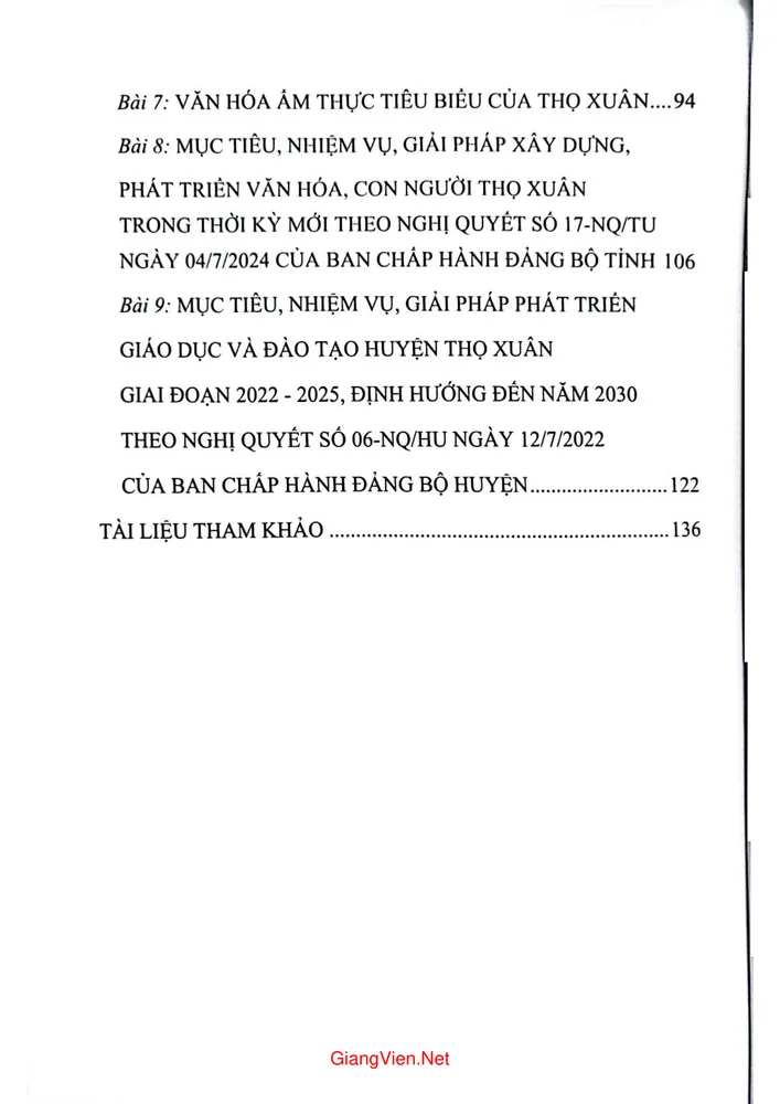 Trang 2 - Ảnh minh họa nội dung sách Lịch sử văn hóa địa phương huyện Thọ Xuân, tỉnh Thanh Hóa