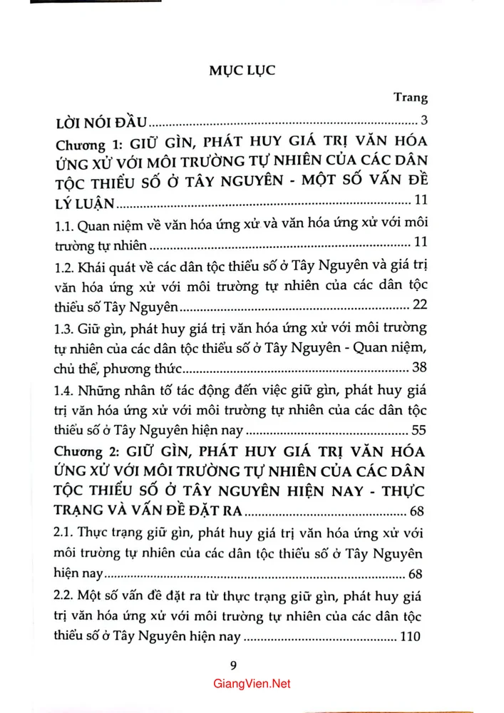 Trang 1 - Ảnh minh họa nội dung sách Giữ gìn, phát huy phát triển văn hóa ứng xử với môi trường tự nhiên của các dân tộc thiểu số ở Tây Nguyên trong bối cảnh hiện nay