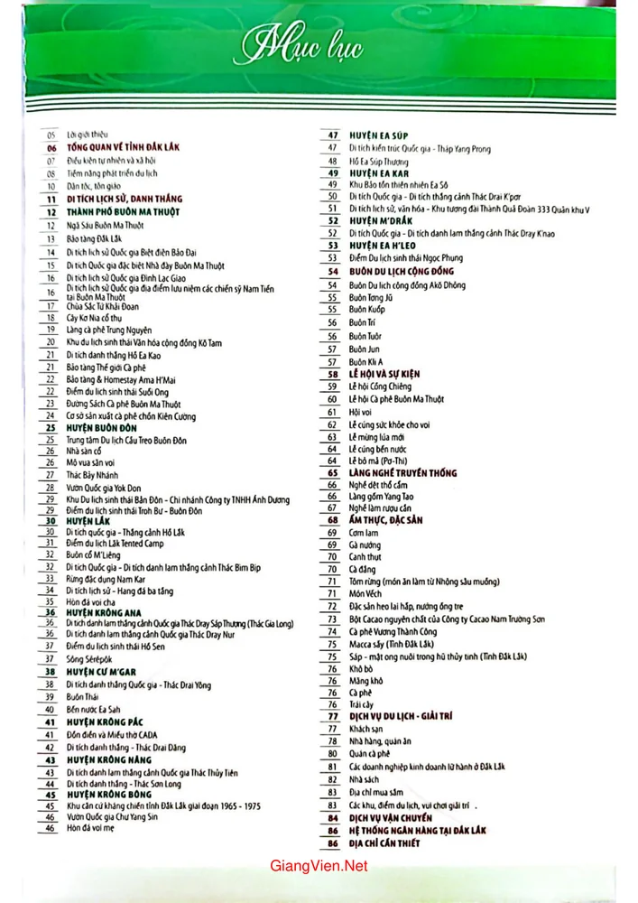 Trang 1 - Ảnh minh họa nội dung sách Cẩm nang du lịch Đắk Lắk
