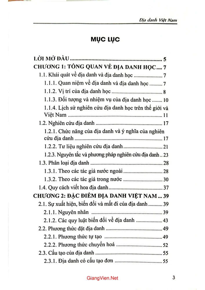 Trang 1 - Ảnh minh họa nội dung sách Địa danh Việt Nam