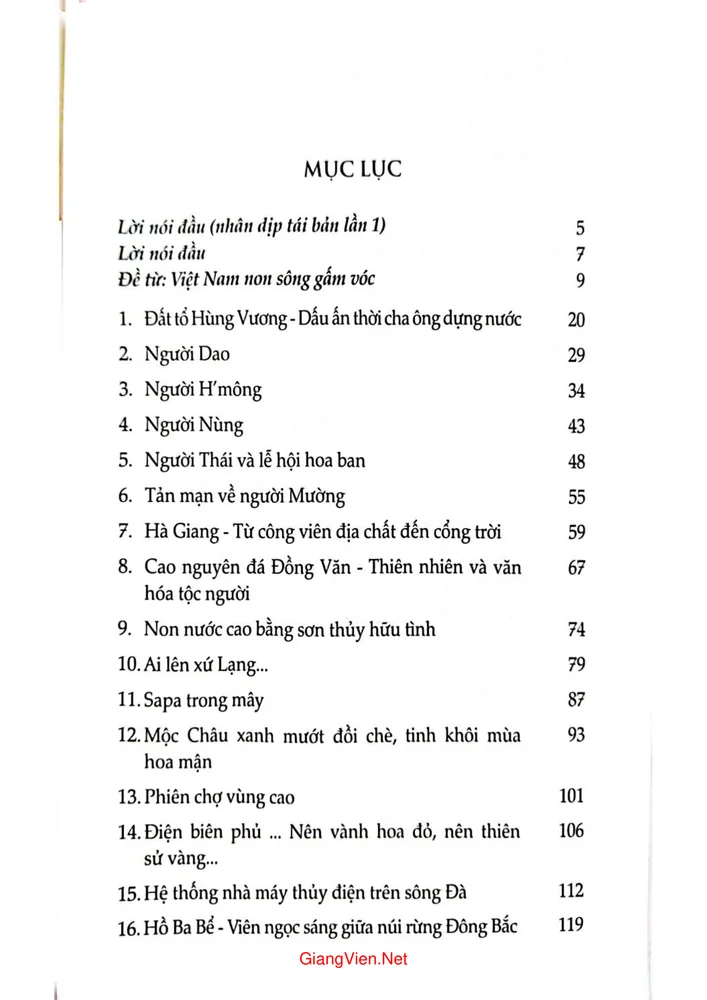 Trang 1 - Ảnh minh họa nội dung sách Việt Nam non sông gấm vóc miền Bắc