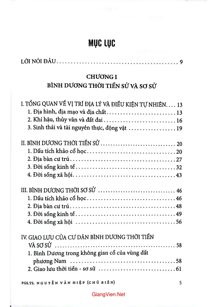 Trang 1 - Ảnh minh họa nội dung sách Lịch sử tỉnh Bình Dương, tập 1, từ khởi thủy đến giữa thế kỷ XIX