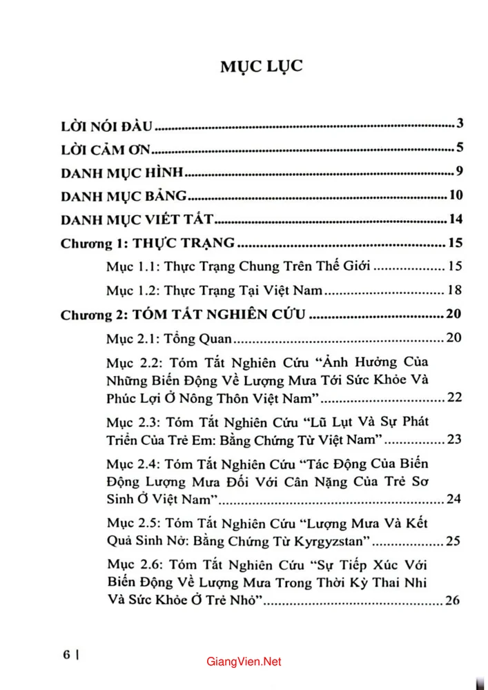 Trang 1 - Ảnh minh họa nội dung sách Biến động lượng mưa và phát triển con người