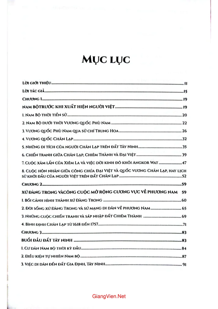 Trang 1 - Ảnh minh họa nội dung sách Tây Ninh bên dòng lịch sử miền Nam từ nguyên thủy đến Nam kỳ bị Pháp chiếm