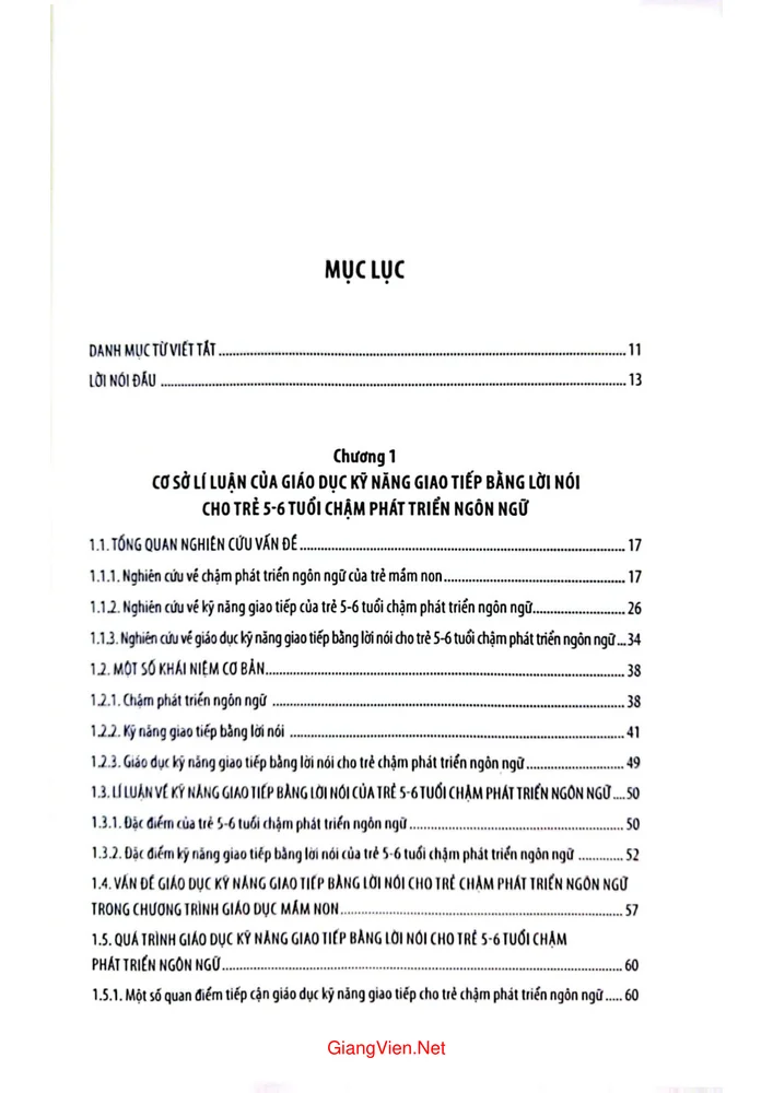 Trang 1 - Ảnh minh họa nội dung sách Giáo dục kỹ năng giao tiếp bằng lời cho trẻ từ 5 đến 6 tuối chậm phát triển ngôn ngữ