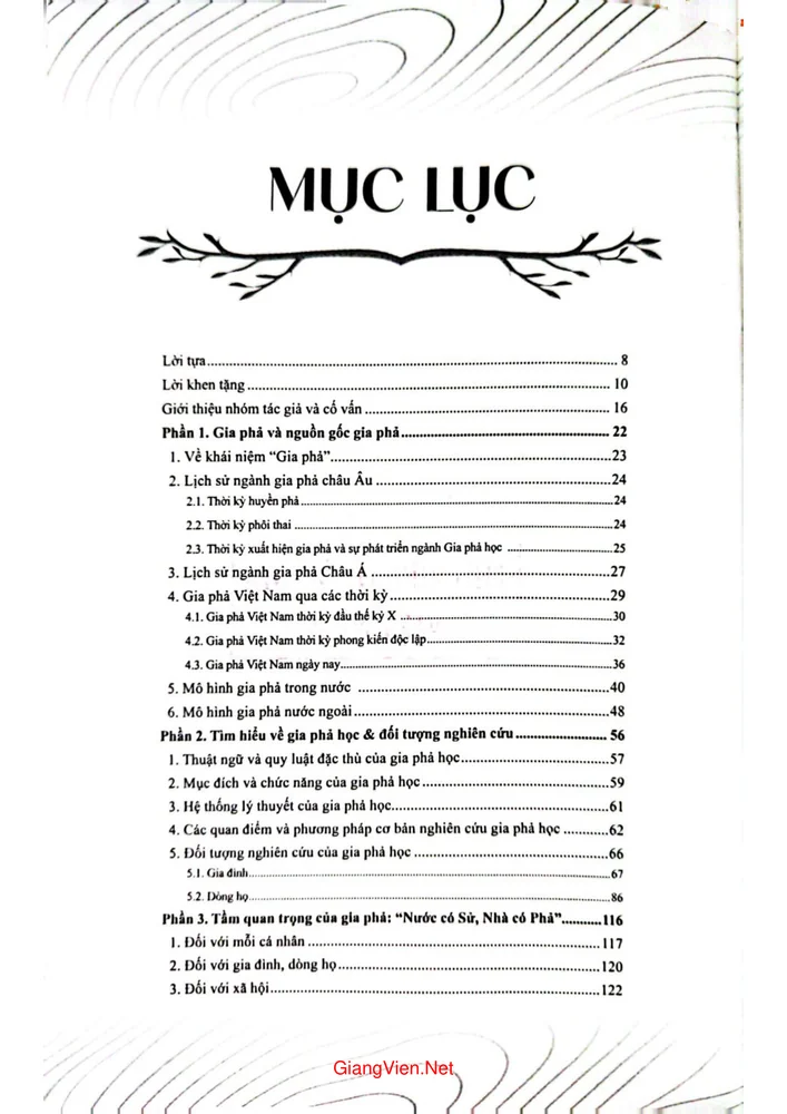 Trang 1 - Ảnh minh họa nội dung sách Gia phả học tinh hoa