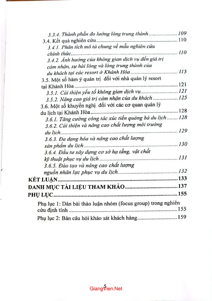 Trang 3 - Ảnh minh họa nội dung sách Không gian dịch vụ Resort tại Khánh Hòa - Sách chuyên khảo