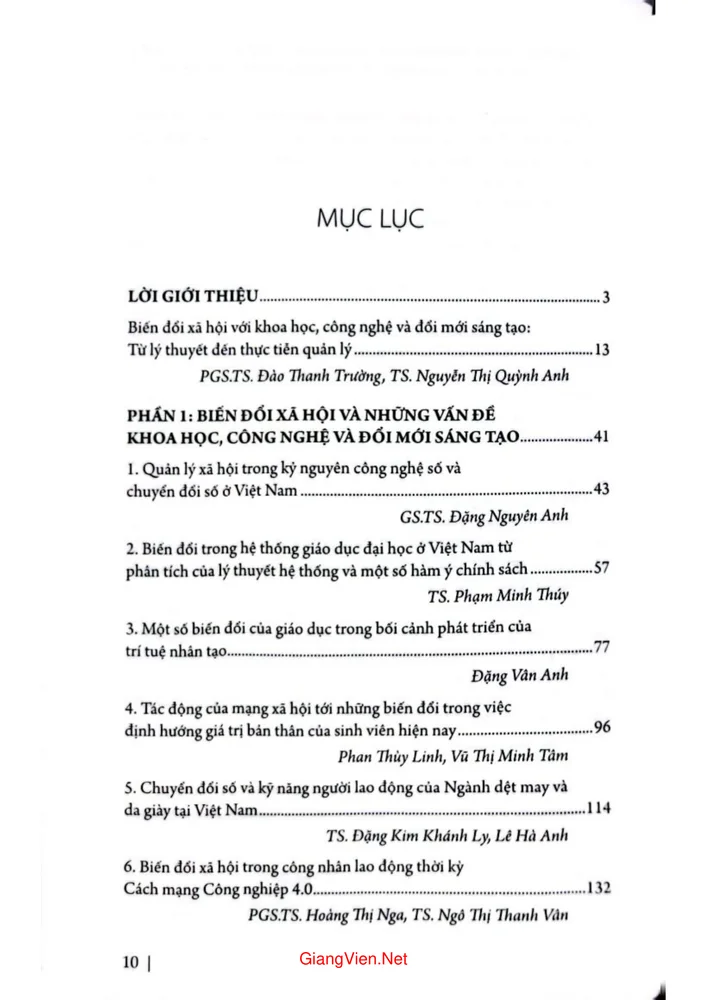 Trang 1 - Ảnh minh họa nội dung sách Biến đổi xã hội và các vấn đề quản lý khoa học, công nghệ, đổi mới sáng tạo ở Việt Nam