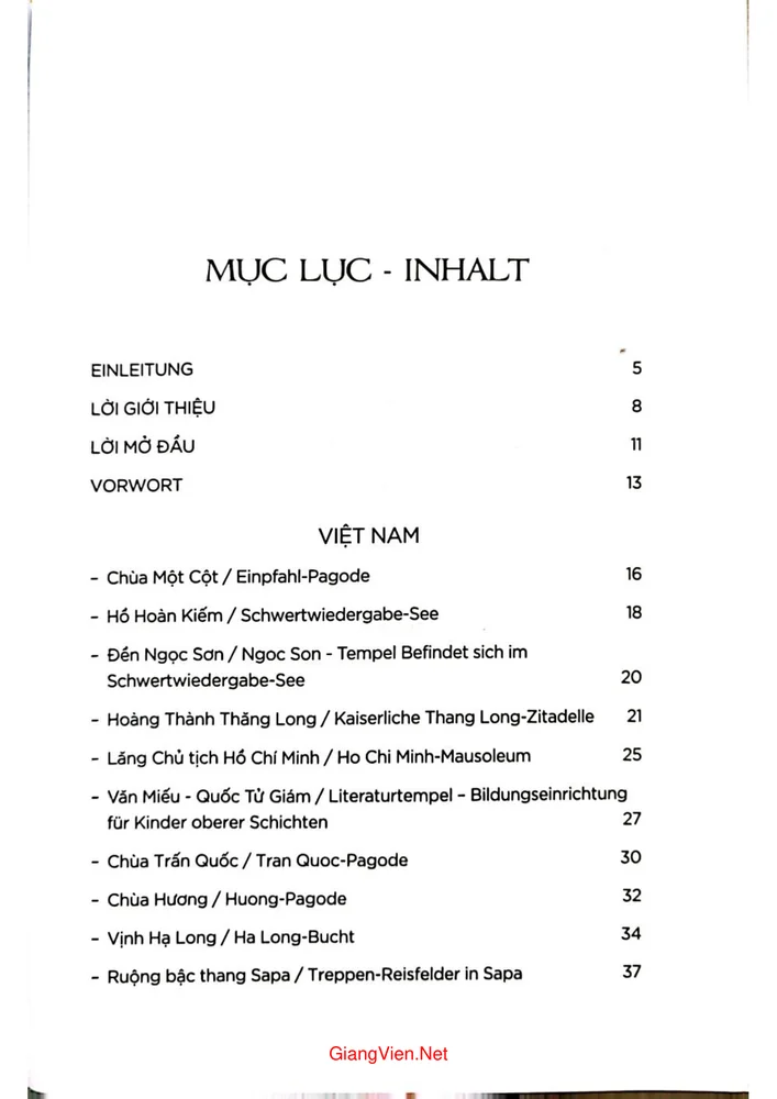 Trang 1 - Ảnh minh họa nội dung sách Danh lam thắng cảnh Việt Nam và nước Đức