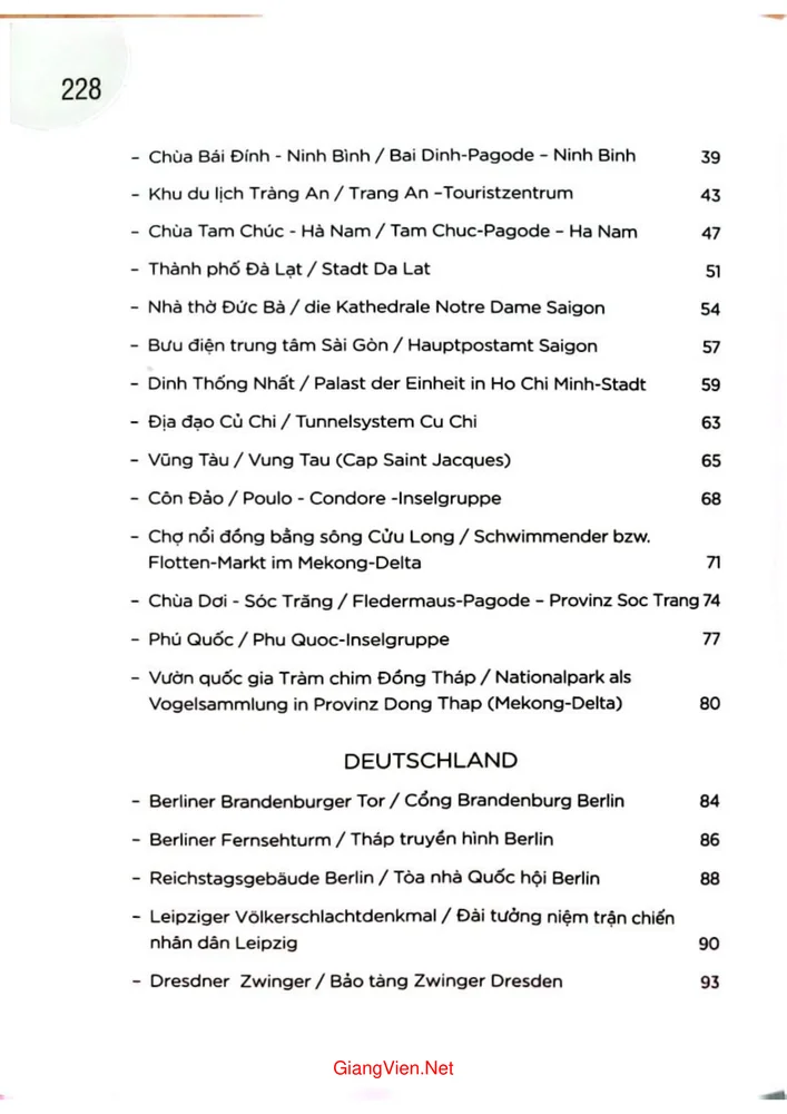 Trang 2 - Ảnh minh họa nội dung sách Danh lam thắng cảnh Việt Nam và nước Đức