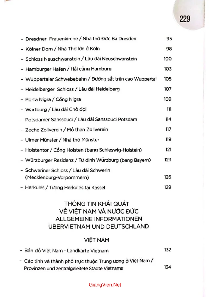 Trang 3 - Ảnh minh họa nội dung sách Danh lam thắng cảnh Việt Nam và nước Đức