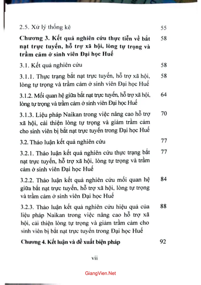 Trang 3 - Ảnh minh họa nội dung sách Bắt nạt trực tuyến, hỗ trợ xã hội, lòng tự trọng và trầm cảm ở sinh viên một số vấn đề lý luận và thực tiễn