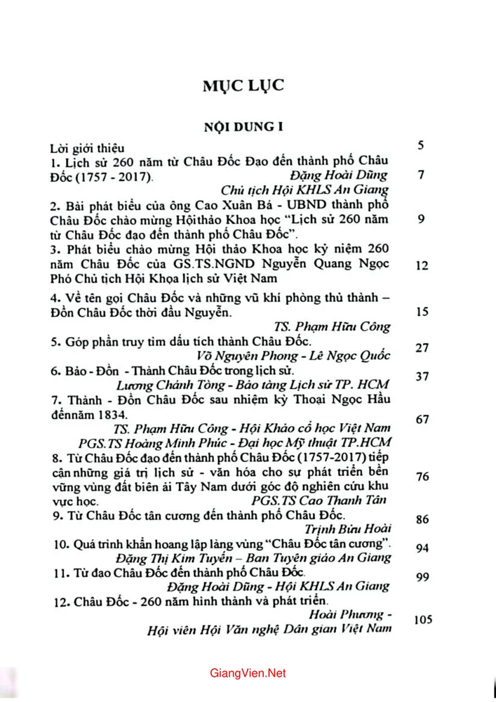 Trang 1 - Ảnh minh họa nội dung sách Lịch sử 265 năm từ Châu Đốc đạo đến thành phố Châu Đốc từ 1757 đến 2022