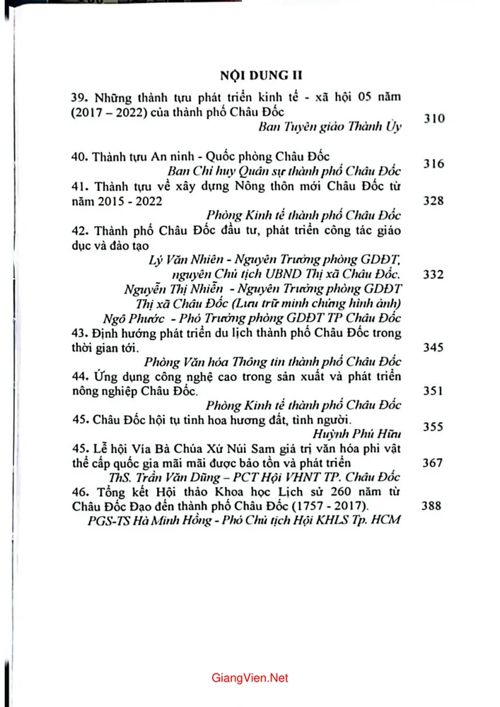 Trang 4 - Ảnh minh họa nội dung sách Lịch sử 265 năm từ Châu Đốc đạo đến thành phố Châu Đốc từ 1757 đến 2022