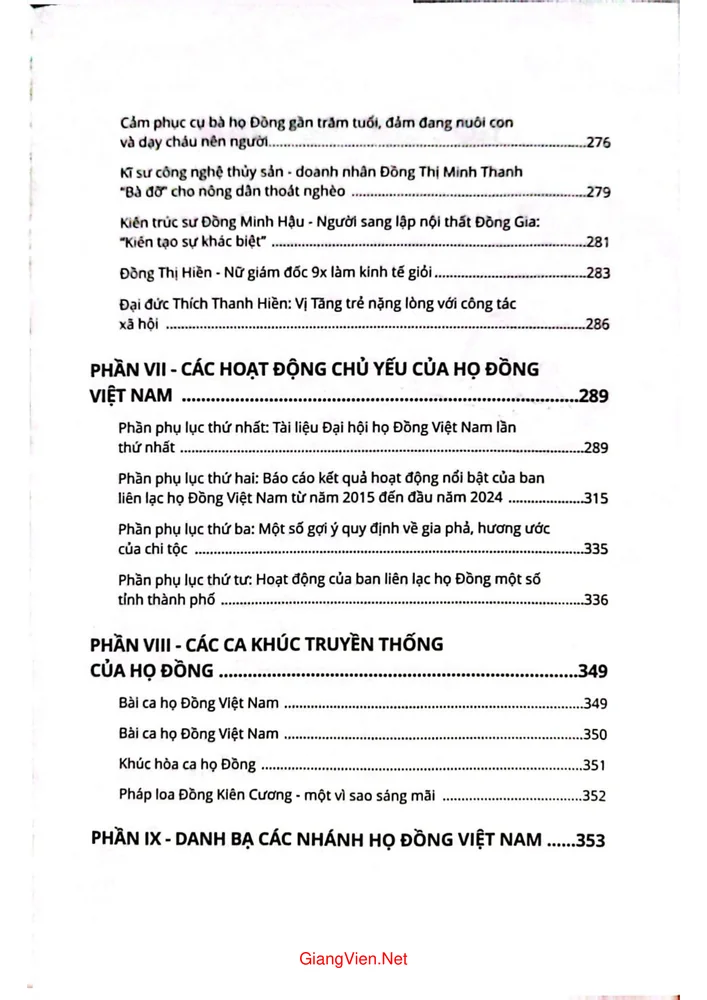 Trang 4 - Ảnh minh họa nội dung sách Họ Đồng Việt Nam